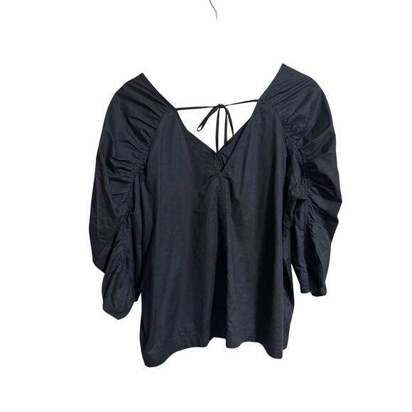 LOFT Vee Black Blouse Large - Picture 1 of 4
